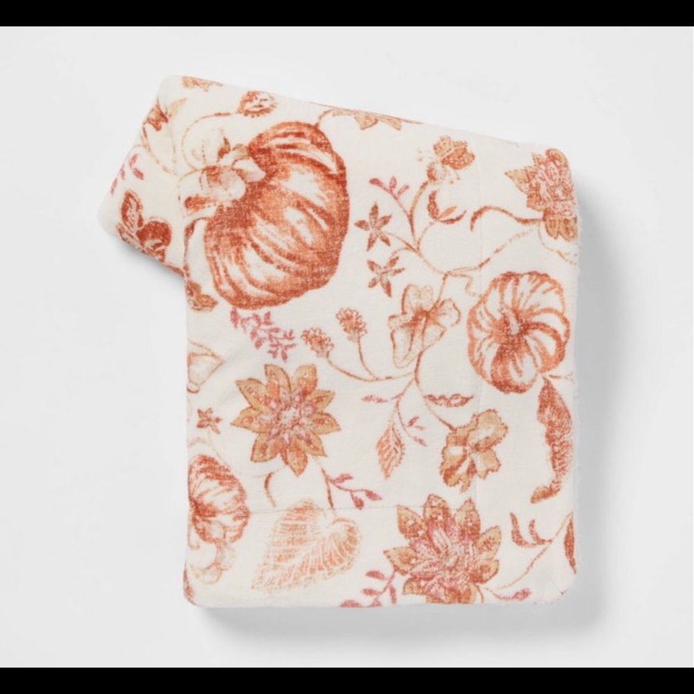 Pumpkin Printed Plush Throw Blanket